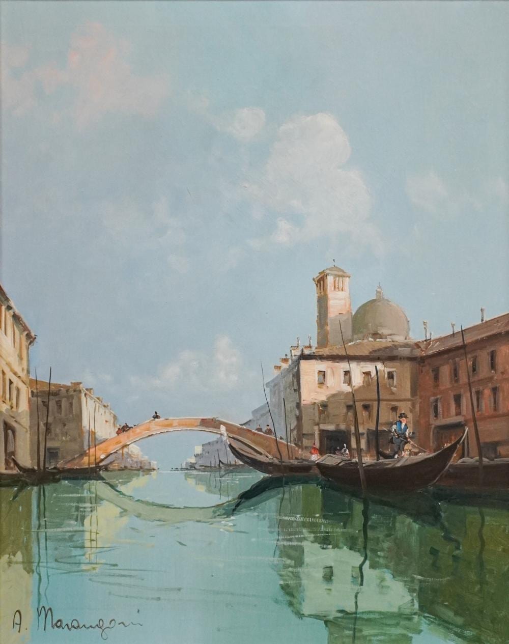 Aldo Marangoni comparable auction result: aldo marangoni italian 20th century venetian canal scene oil on canvas signed l l frame 35 x 29 1 4 in 88 9 x 74 3 cm