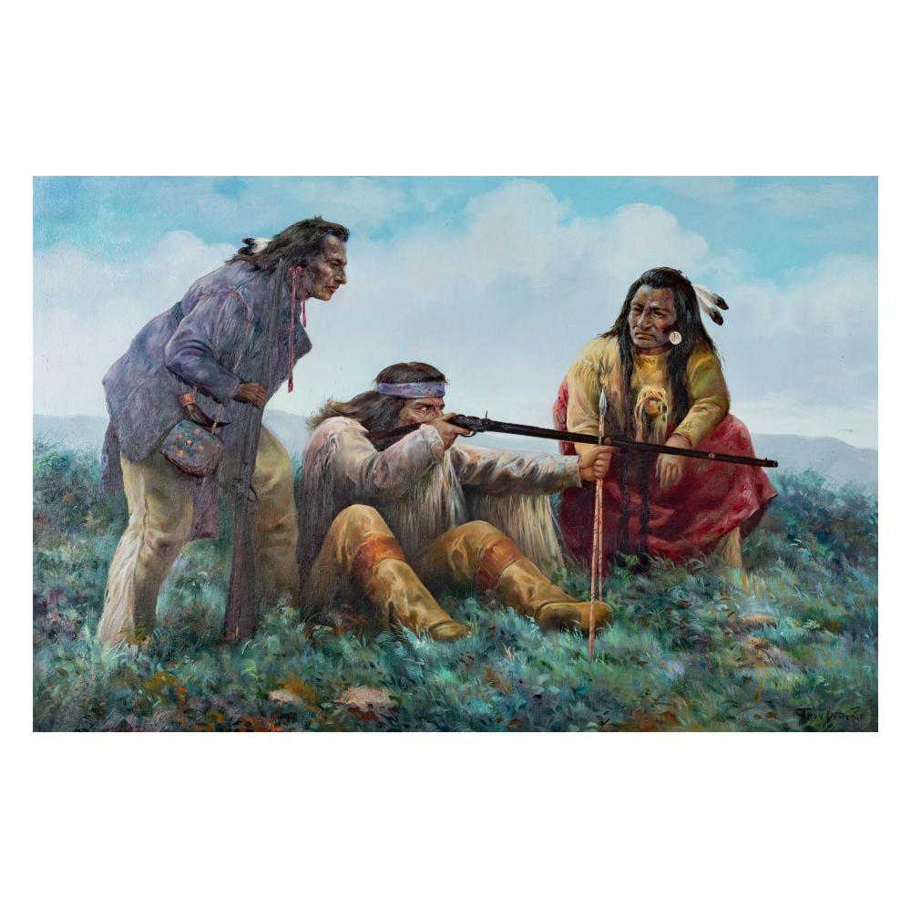 Troy Denton comparable auction result: troy denton b 1949 untitled three native americans