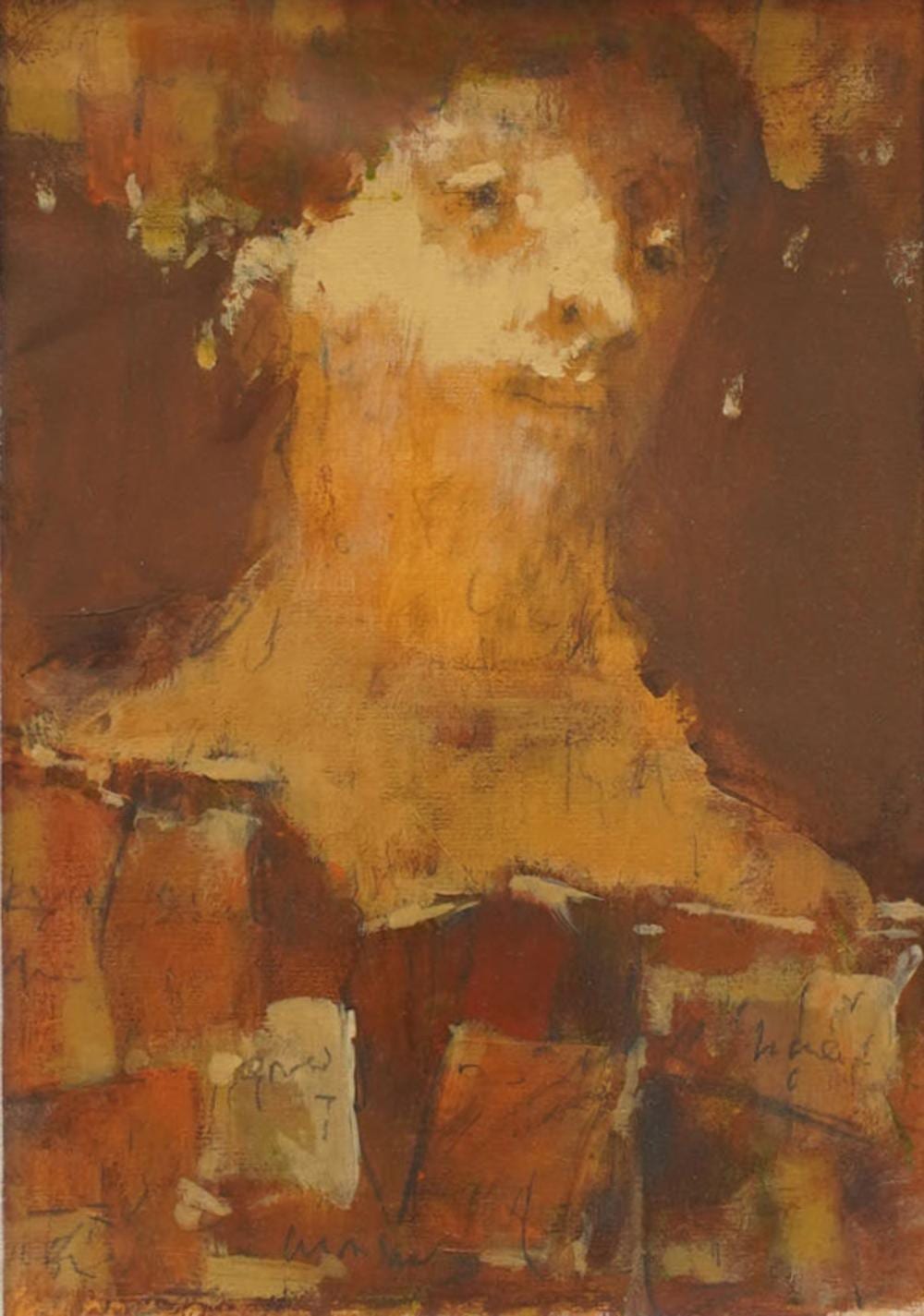 David Aronson comparable auction result: david aronson 1923 2015 man with amulets