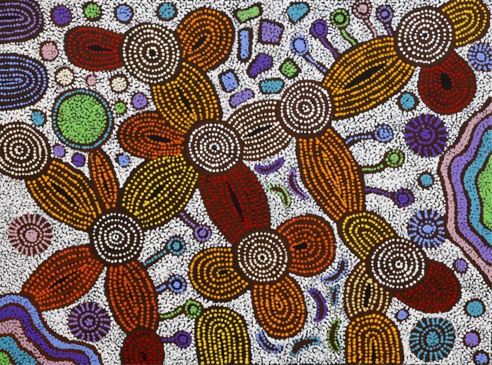 Nellie Marks  Nakamarra comparable auction result: nellie marks nakamarra my country acrylic on canvas 73cm x 98cm