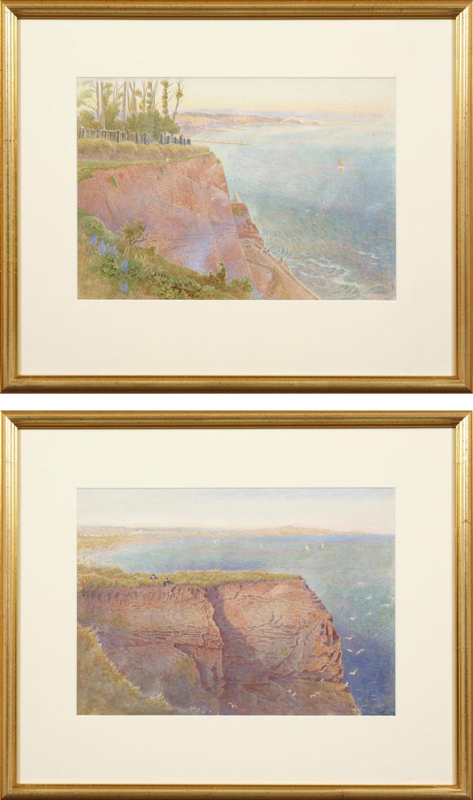 Harry Goodwin comparable auction result: harry goodwin 1842 1926 a pair two coastal views at dawlish devon ink and watercolour each about 24 x 35cm