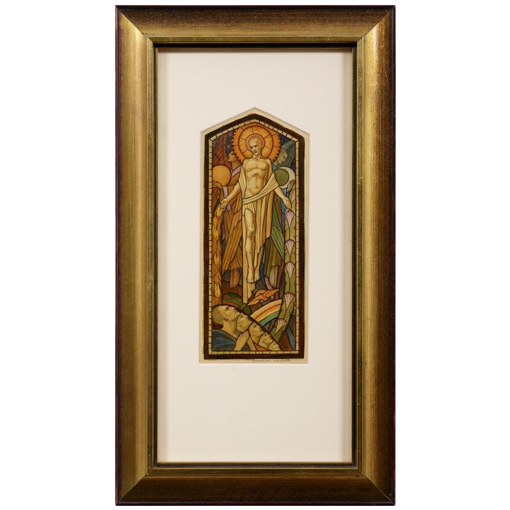 Christian Waller comparable auction result: christian waller n e yandell 1894 1954 st peter s sermon on the morning of the pentecost a cartoon for a stained glass window