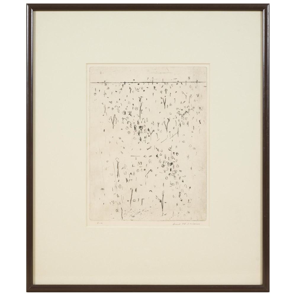 Fred Williams comparable auction result: fred williams 1927 1982 you yangs landscape number 2 etching engraving and drypoint on laid paper 26 5 x 20cm plate
