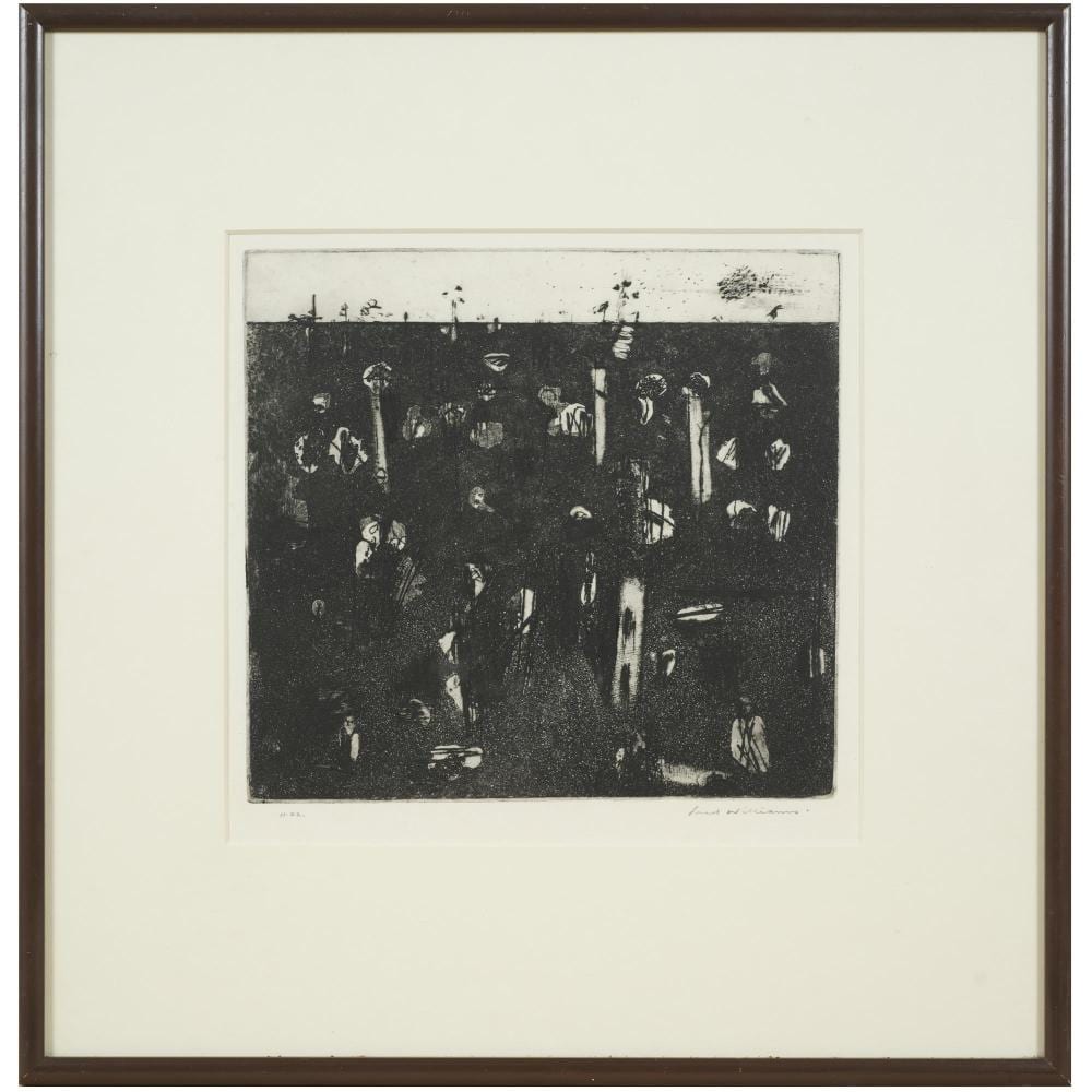 Fred Williams comparable auction result: fred williams 1927 1982 landscape with green cloud and owl etching aquatint and drypoint 24 5 x 26 5cm plate