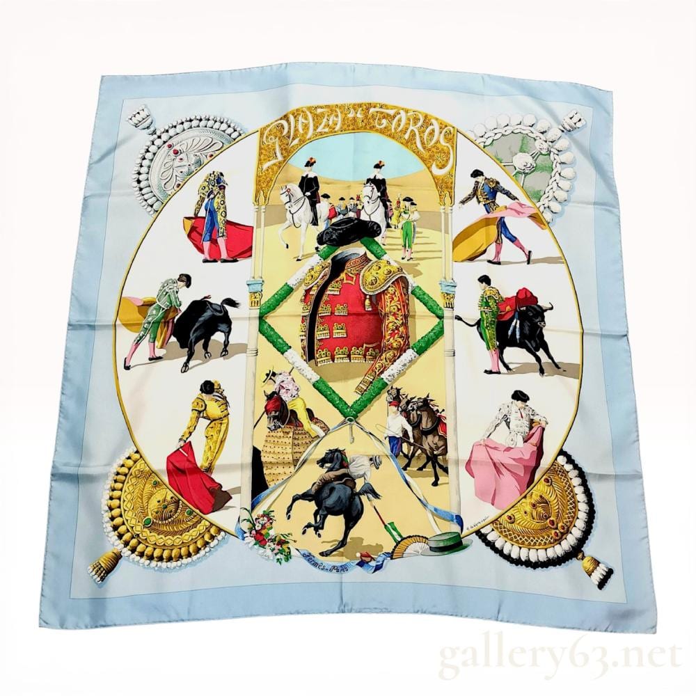 Hubert De Watrigant comparable auction result: hermes plaza de toros silk scarf by hubert de watrigant