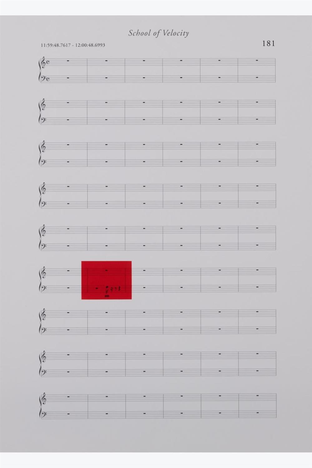 Rodney Graham comparable auction result: rodney graham 1929 2022 school of velocity 24 hours of music divided into fifteen minute intervals 11 59 48 7617 12 14 47 8252