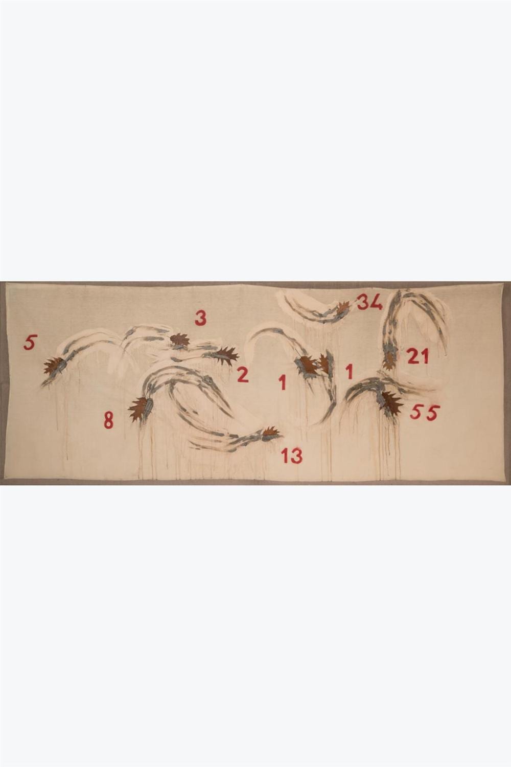 Mario Merz comparable auction result: mario merz 1925 2003 foglie tappabucchi 1976 collage of leaves clay and spray paint on canvas mounted on canvas 160 400 cm pro