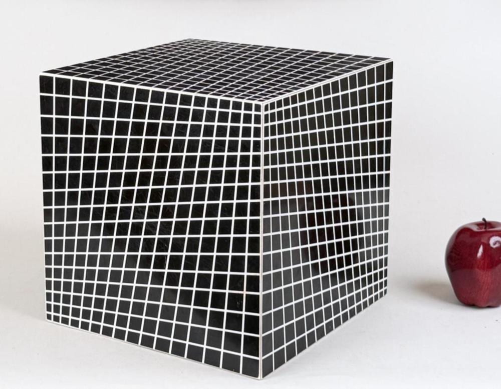 Richard Anuskiewicz comparable auction result: richard anuskiewicz op art cube 1968