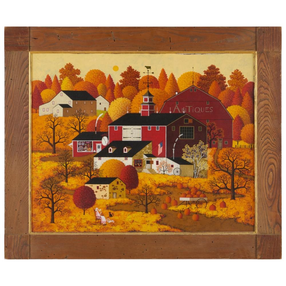 Charles Wysocki comparable auction result: charles wysocki 1928 2002 antique barns autumn