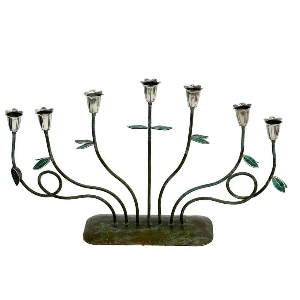 emilia castillo 925 silver patinated bronze malachite candelabra or menorah · Taylor & Harris · 2026-05-17 Emilia Castillo comparable auction result: emilia castillo 925 silver patinated bronze malachite candelabra or menorah