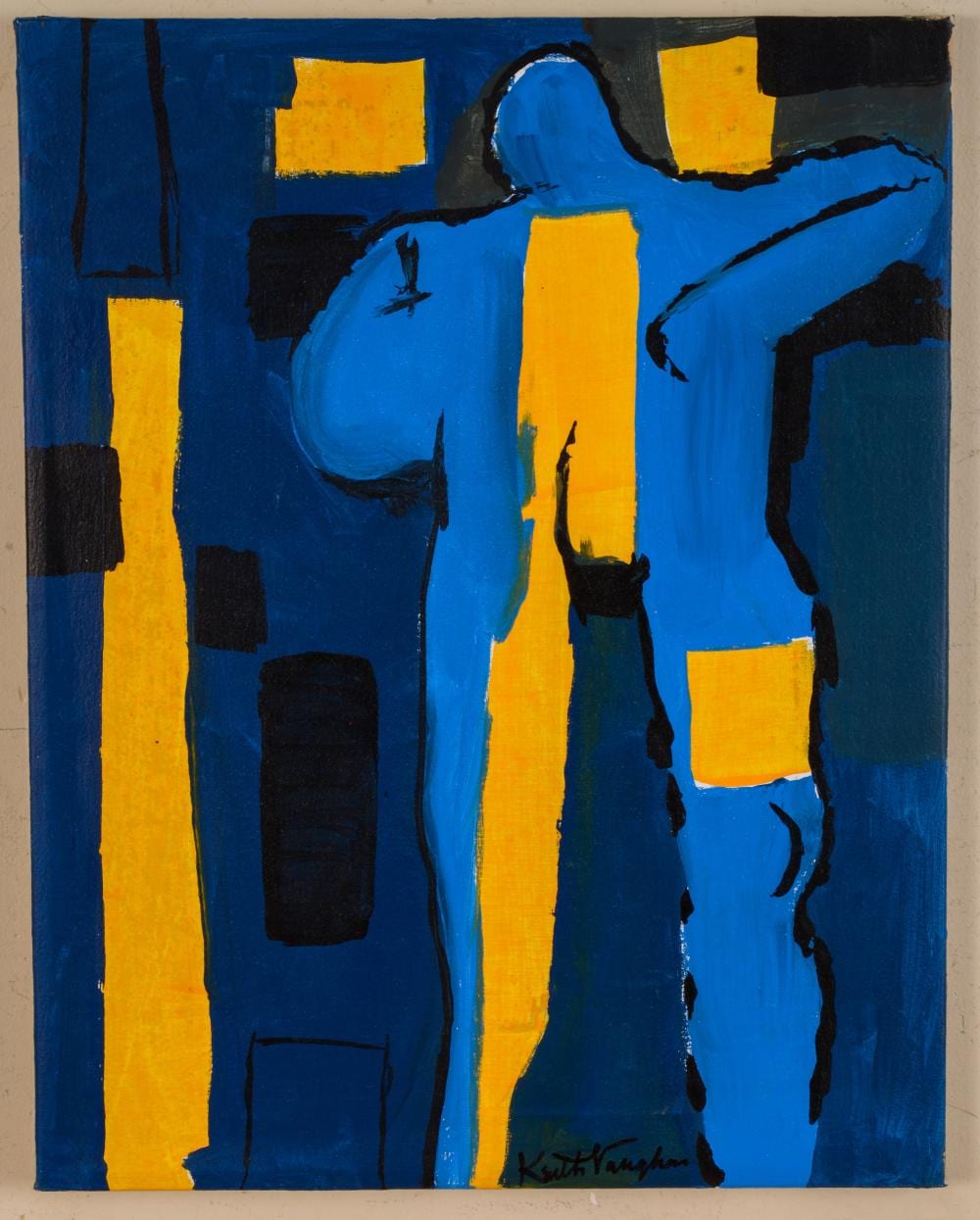 Keith Vaughan comparable auction result: keith vaughan 1912 1977 figure in blue and yellow