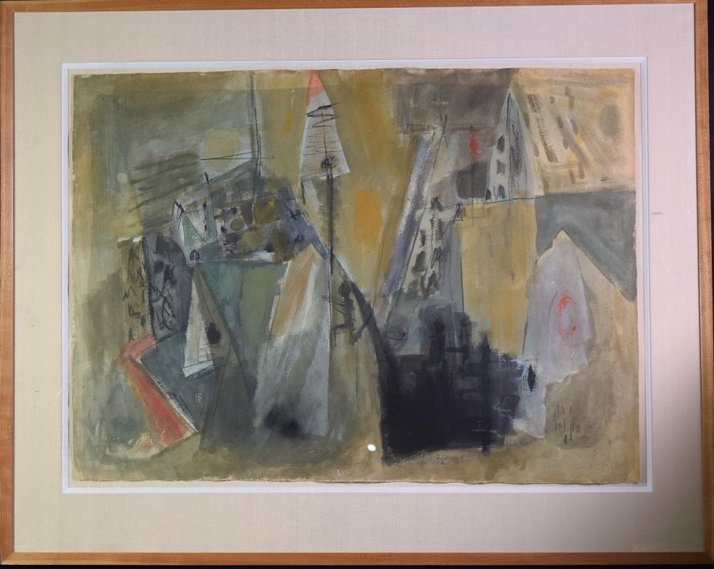 Gina Knee comparable auction result: gina knee 1898 1982 abstract watercolor painting