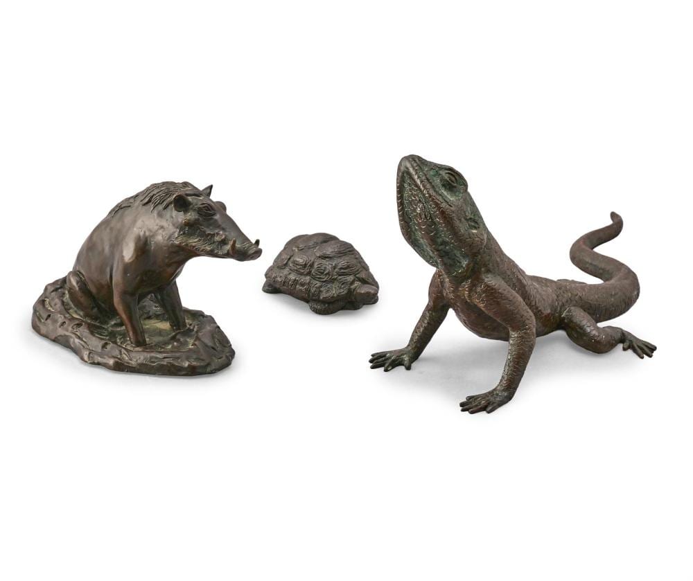 Donald Greig comparable auction result: donald greig south african b 1959 three bronze animals