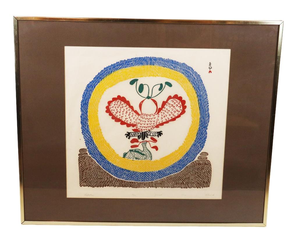 Pitseolak Ashoona comparable auction result: pitseolak ashoona reflection stonecut print