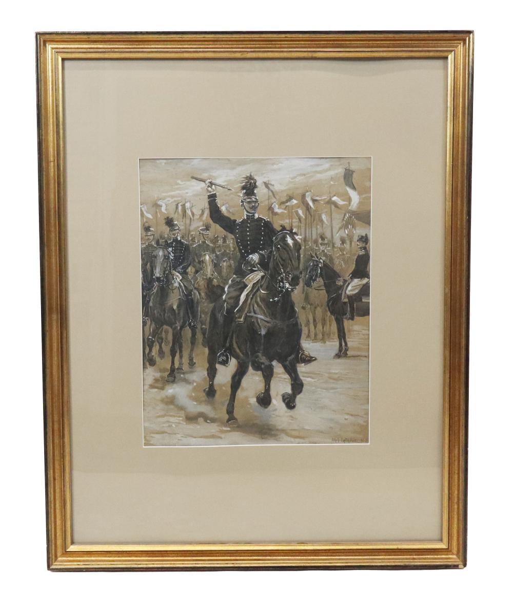Alphonse Lalauze comparable auction result: alphonse lalauze watercolor military scene