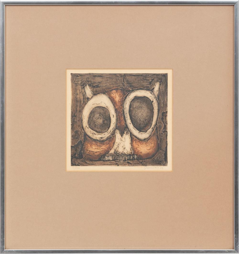 joseph demarais american new york 1927 1971 owl etching · Neal Auction Company · 2026-05-07 Joseph Demarais comparable auction result: joseph demarais american new york 1927 1971 owl etching