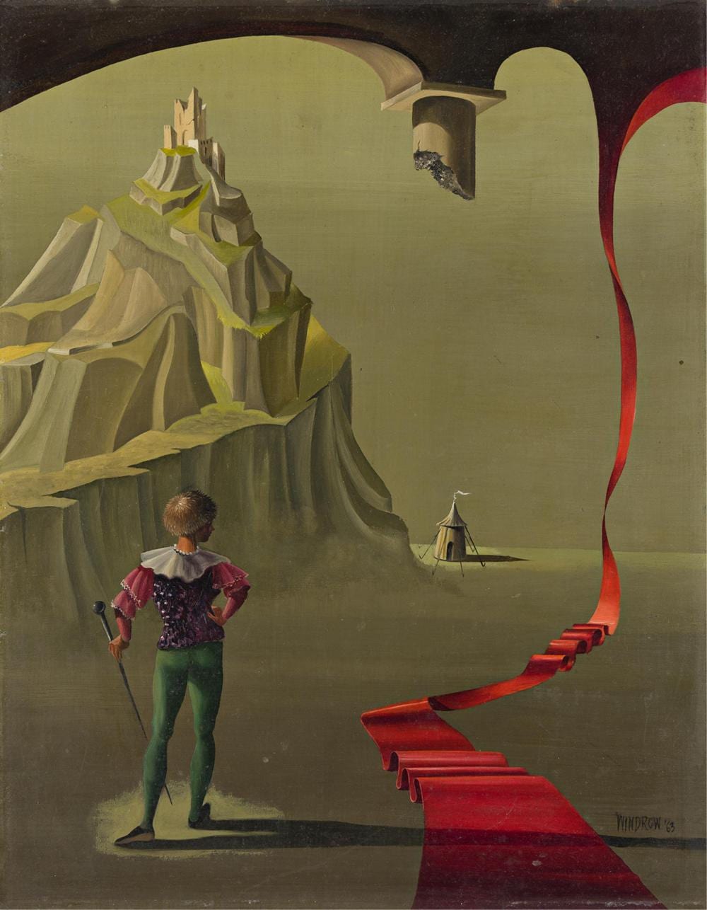 Patricia Windrow comparable auction result: patricia hope windrow surrealist landscape oil on masonite 1963