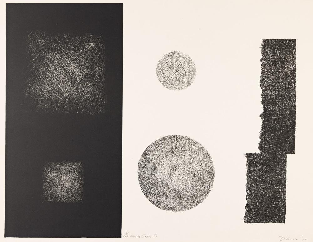 Dorothy Dehner comparable auction result: dorothy dehner lunar series 1 lithograph on arches 1970