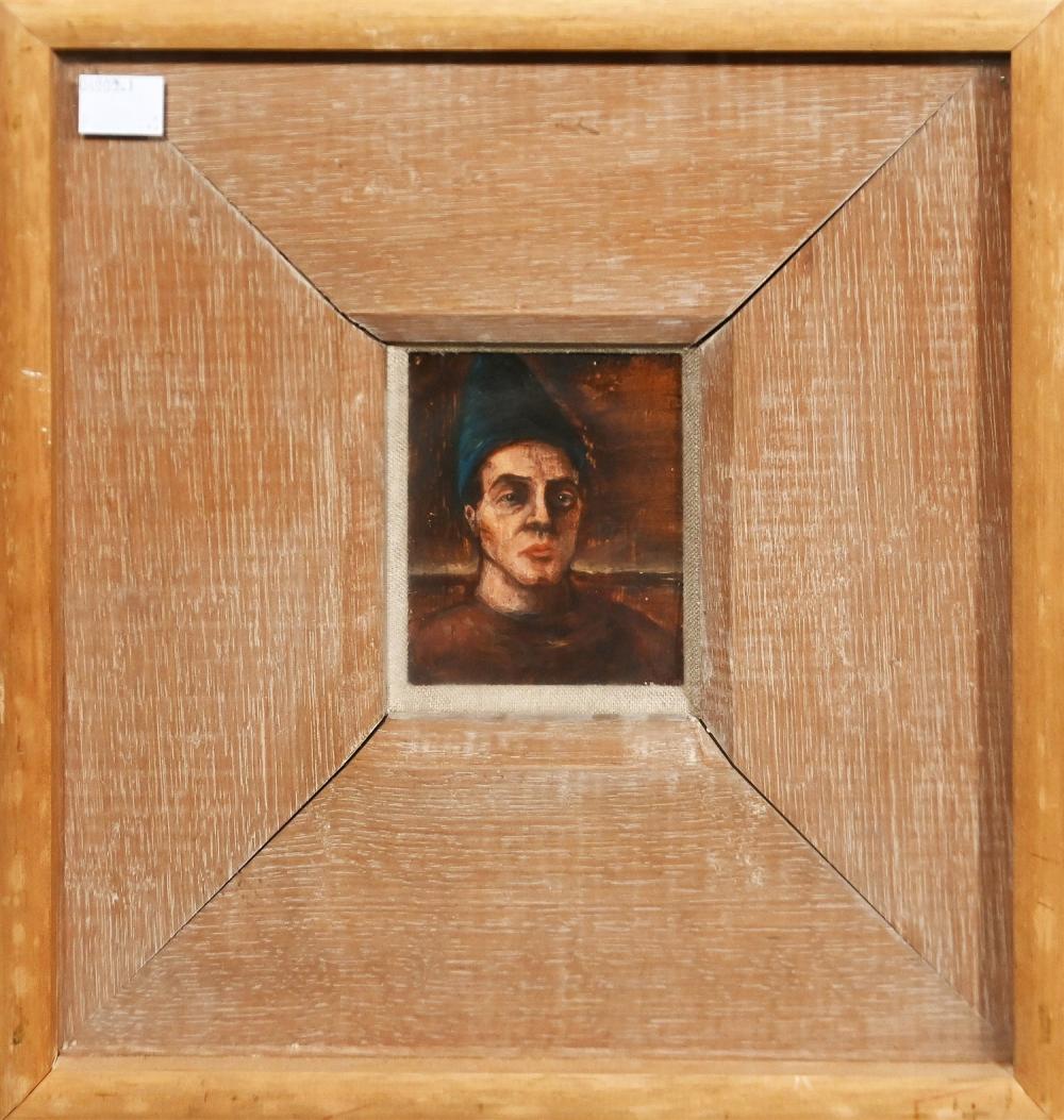 Geoff Ricardo comparable auction result: geoffrey ricardo self portrait in blue hat 1989