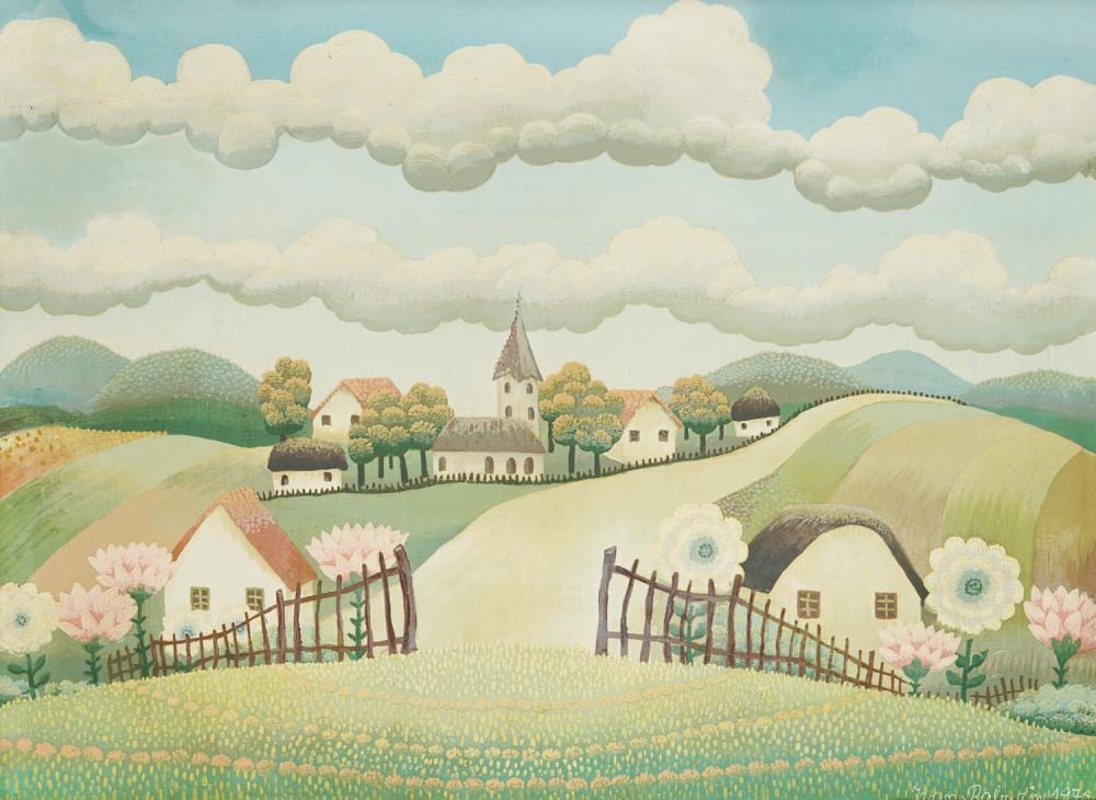 Ivan Rabuzin comparable auction result: ivan rabuzin 1921 2008 zagorje landscape 1975