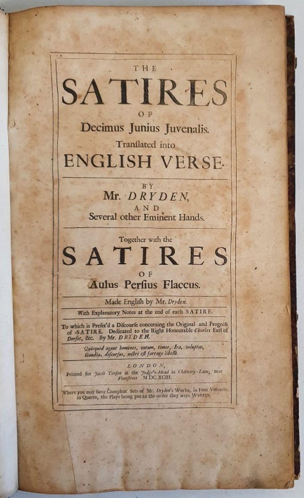 M. Kuglmayr comparable auction result: the satires of decimus junius juvenalis translated into english verse by m