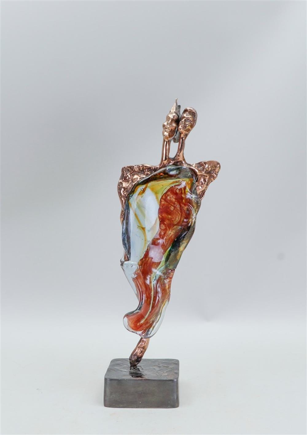 Yves Lohe comparable auction result: yves lohe born 1947 duo signed in the base bronze and glass unique h 46 cm