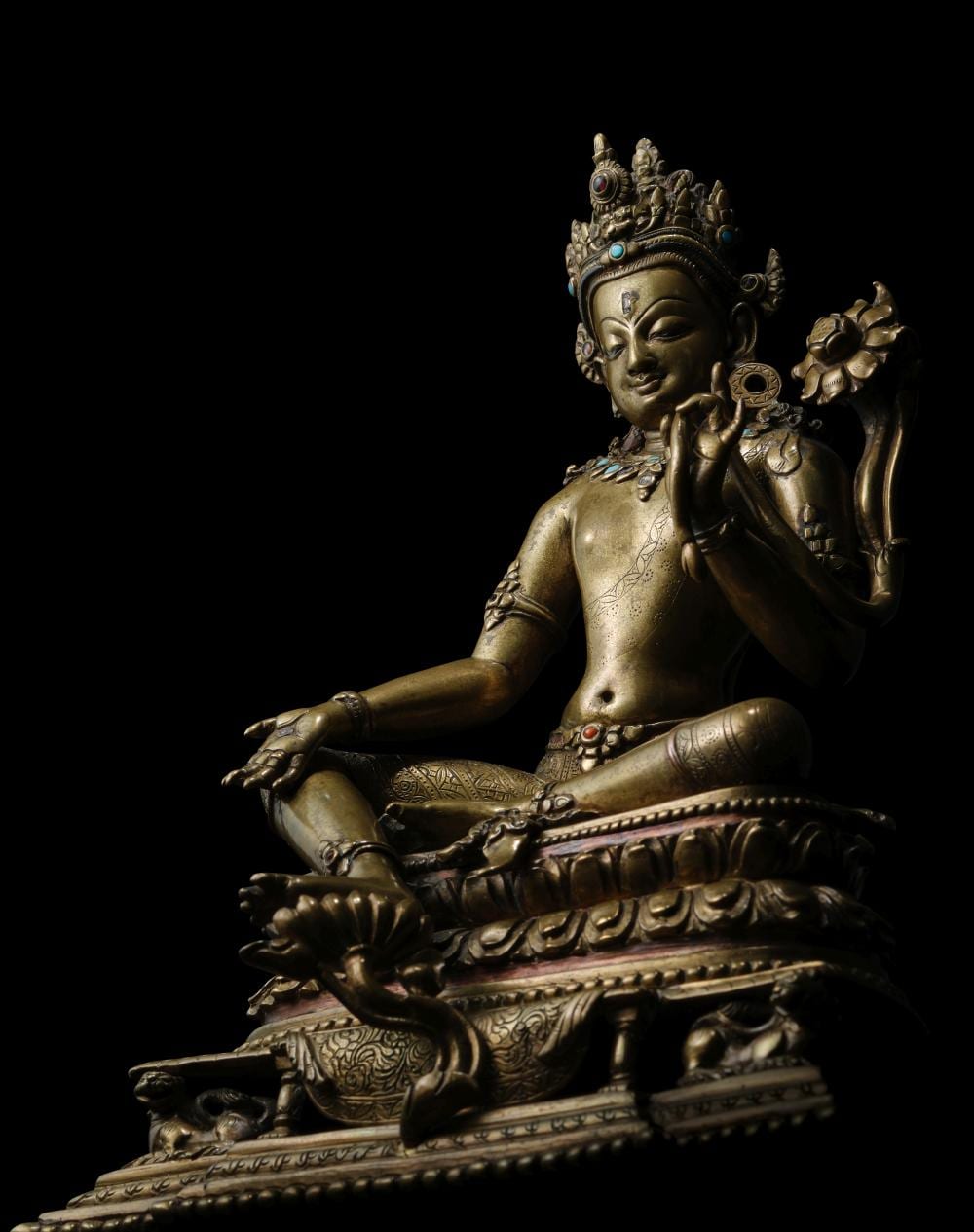 A Silver And Copper Inlaid Copper Alloy Figure Of Khasarpana Lokeshvara Tibet, 12TH/13TH CENTURY comparable sale