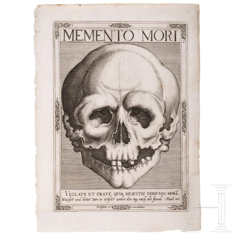 matth us greuter 1566 1638 memento mori copper engraving · Hermann Historica GmbH · 2026-05-18 Matthäus Greuter comparable auction result: matth us greuter 1566 1638 memento mori copper engraving