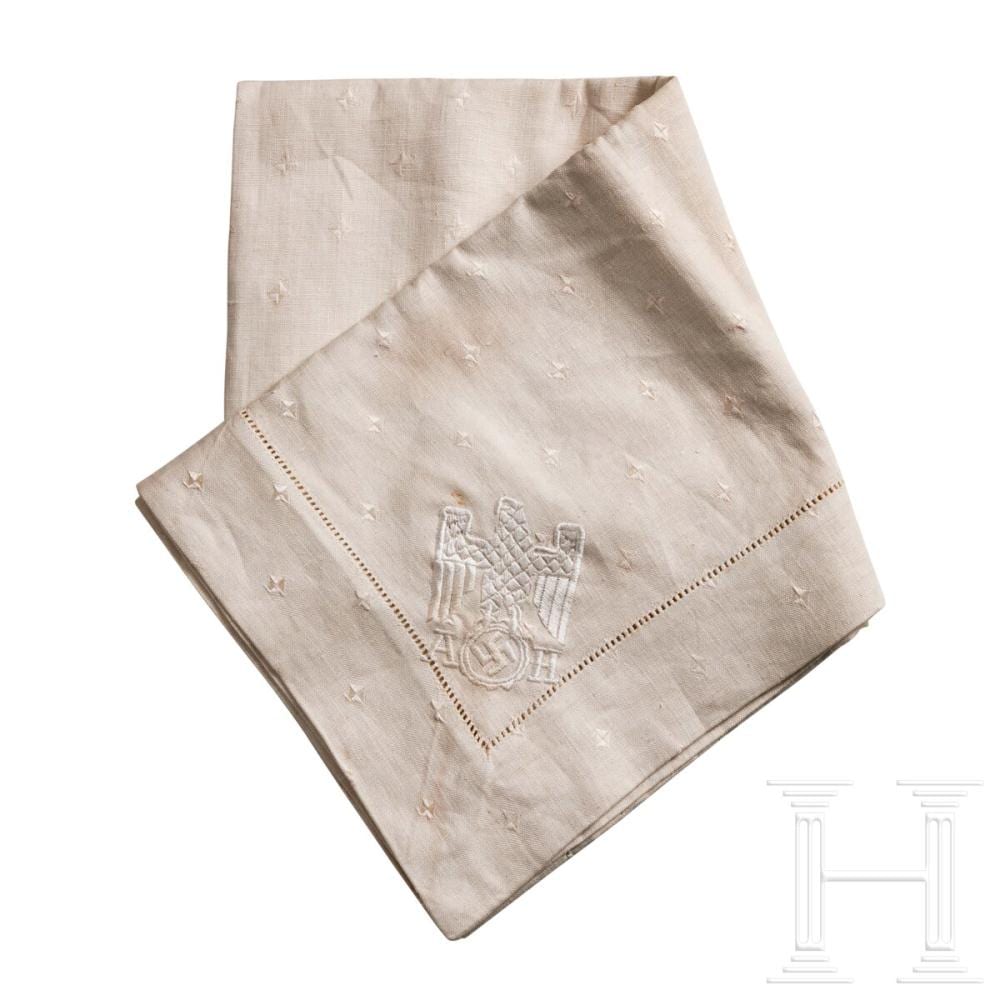 Adolf Hitler comparable auction result: adolf hitler a small table cover from his personal service