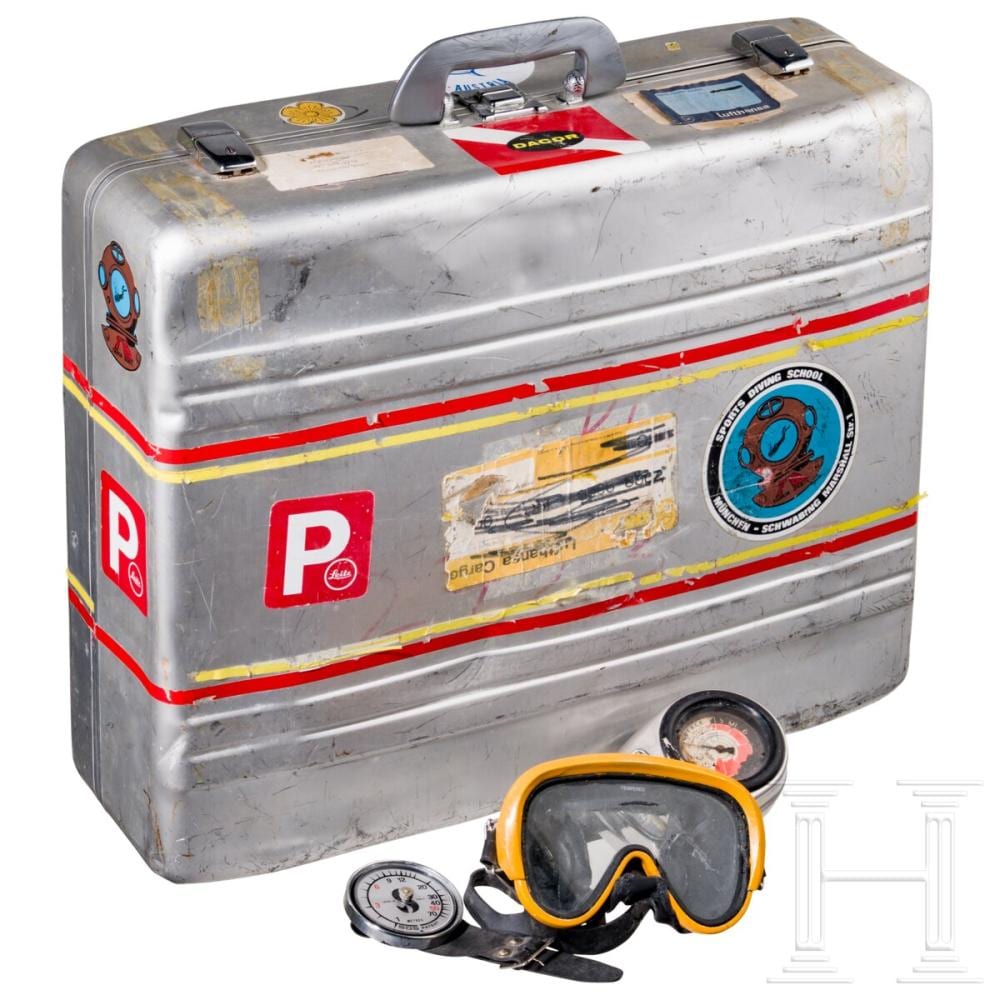 Leni Riefenstahl comparable auction result: leni riefenstahl personal photo equipment case and her diving equipment