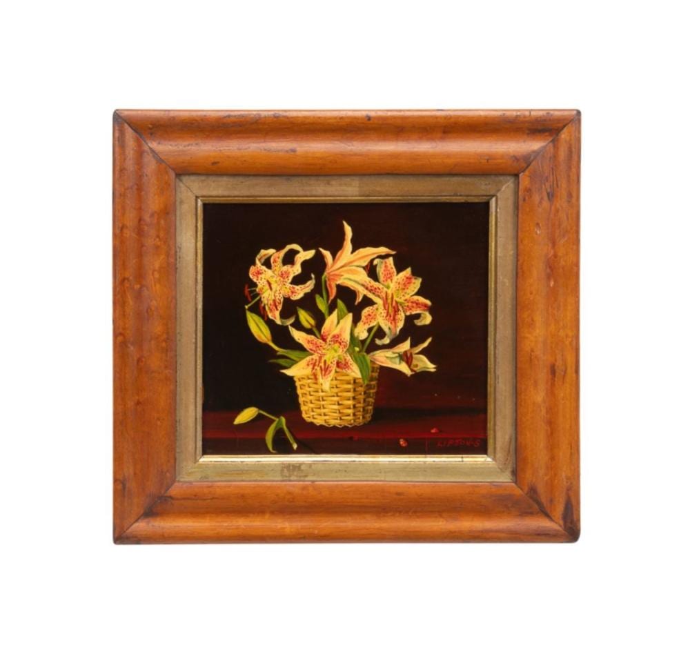 Sondra Lipton comparable auction result: sondra lipton still life with golden stone lilies