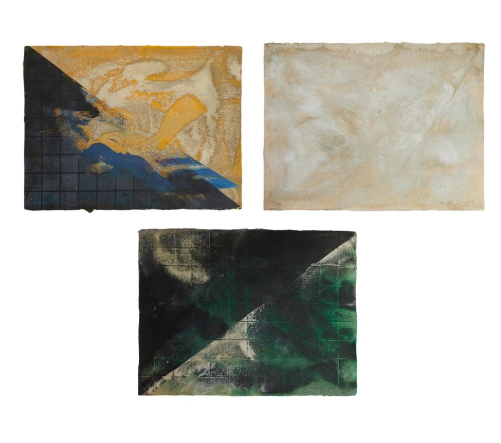 Laddie John Dill comparable auction result: laddie john dill american b 1943 untitled 2008 3 pigmented thinned cement and acrylic on handmade paper 18 1 2 x 24in 47 x 61cm