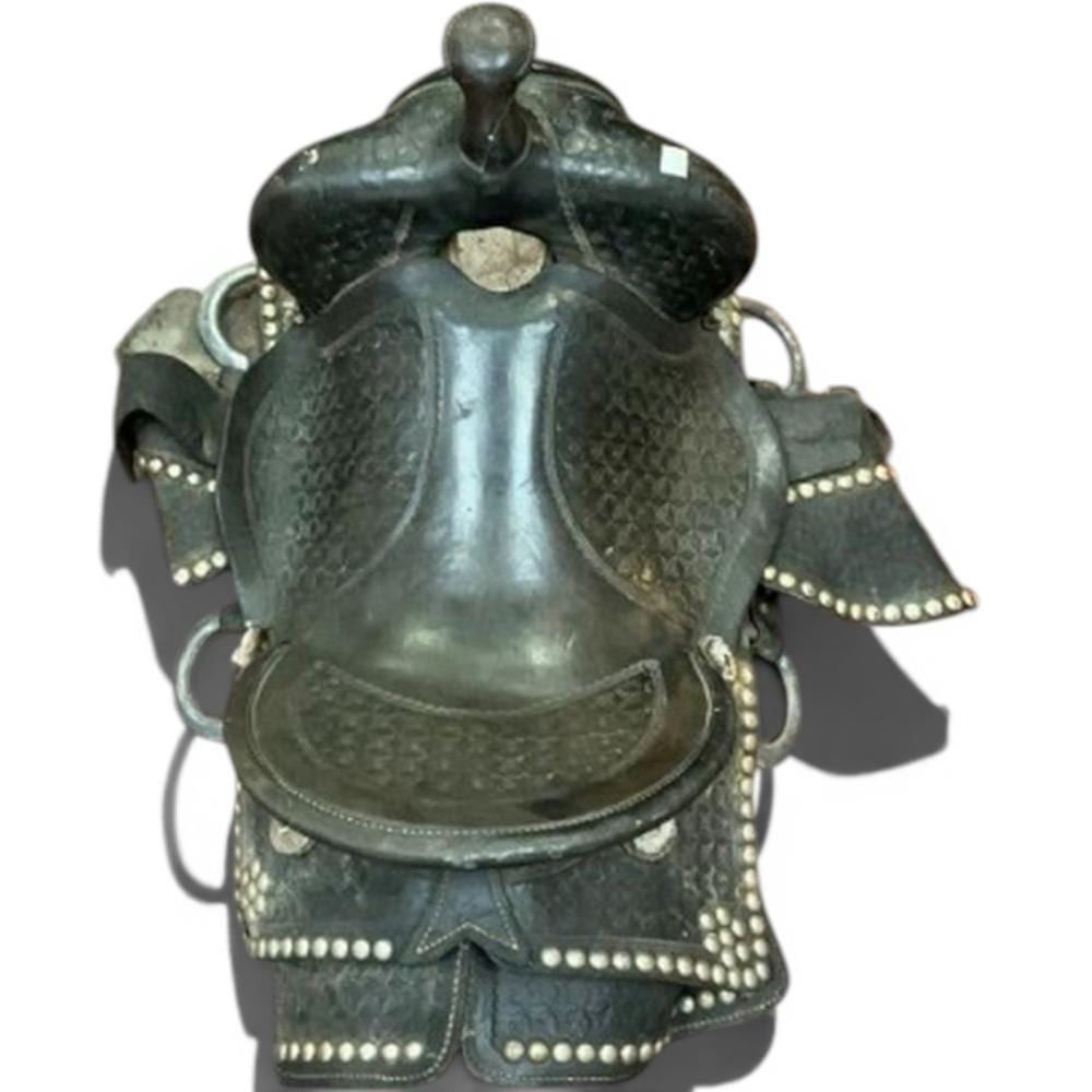 vintage or antique black Western parade saddle sold by R & R Auction INC, lot 4411 — auction record photograph