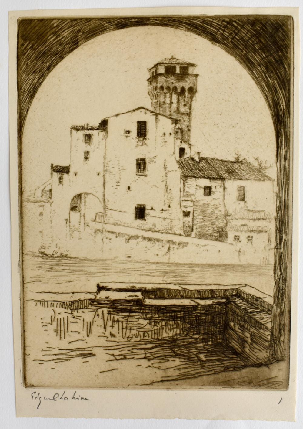 Edgar Chahine comparable auction result: edgar chahine 50 hand signed etchings armenian 1906 italian views