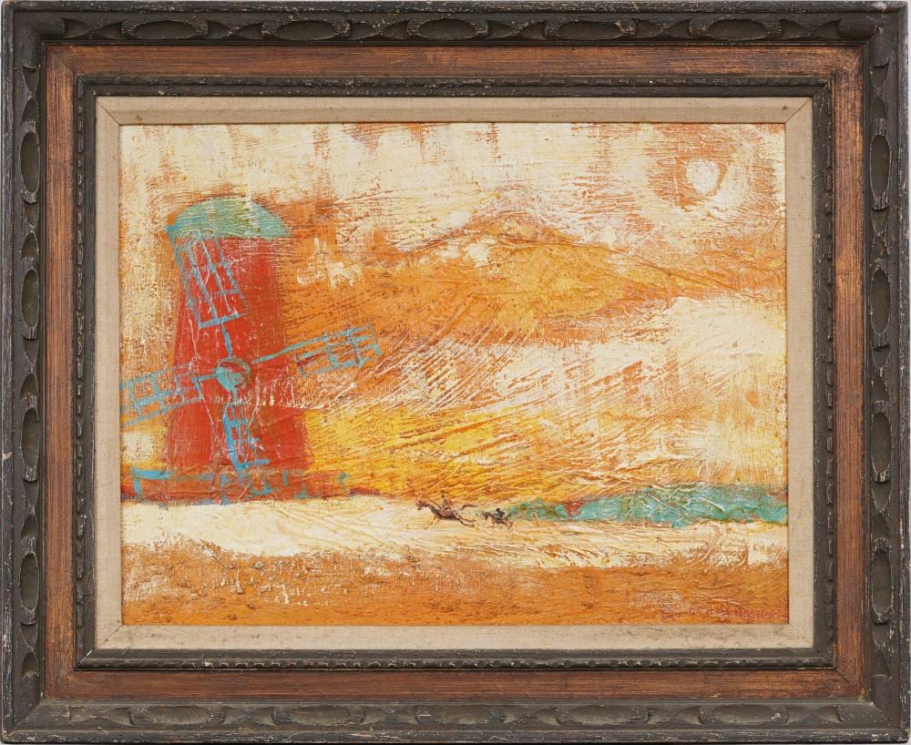 Alvin C. Hollingsworth comparable auction result: alvin c hollingsworth 1928 2000 african american modernist windmill landscape oil painting