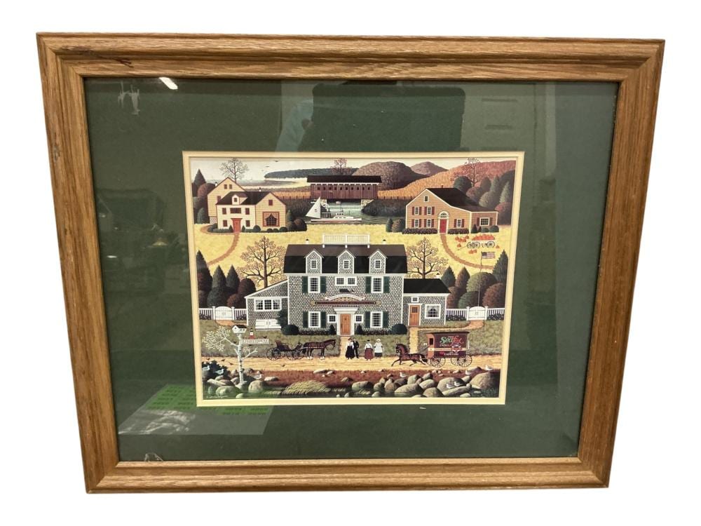 Charles Wysocki comparable auction result: framed print moonmeadow cove by charles wysocki