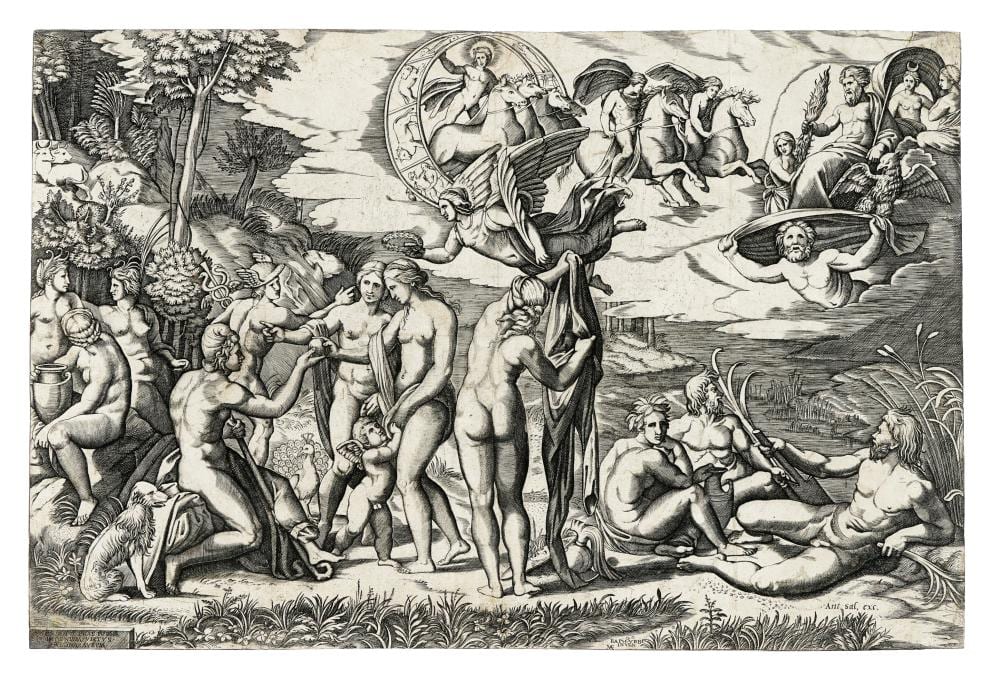 Marcantonio Raimondi comparable auction result: marcantonio raimondi il giudizio di paride 1520