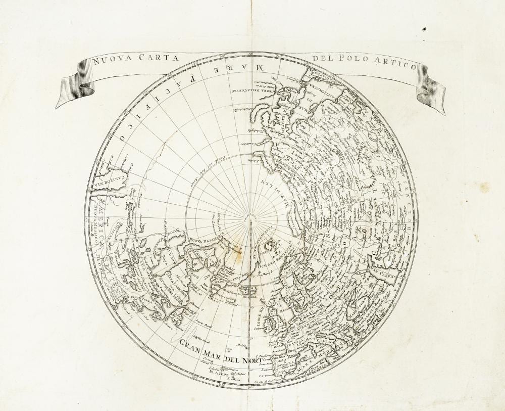 Guillaume De L'Isle comparable auction result: guillaume de l isle nuova carta del polo artico 1740