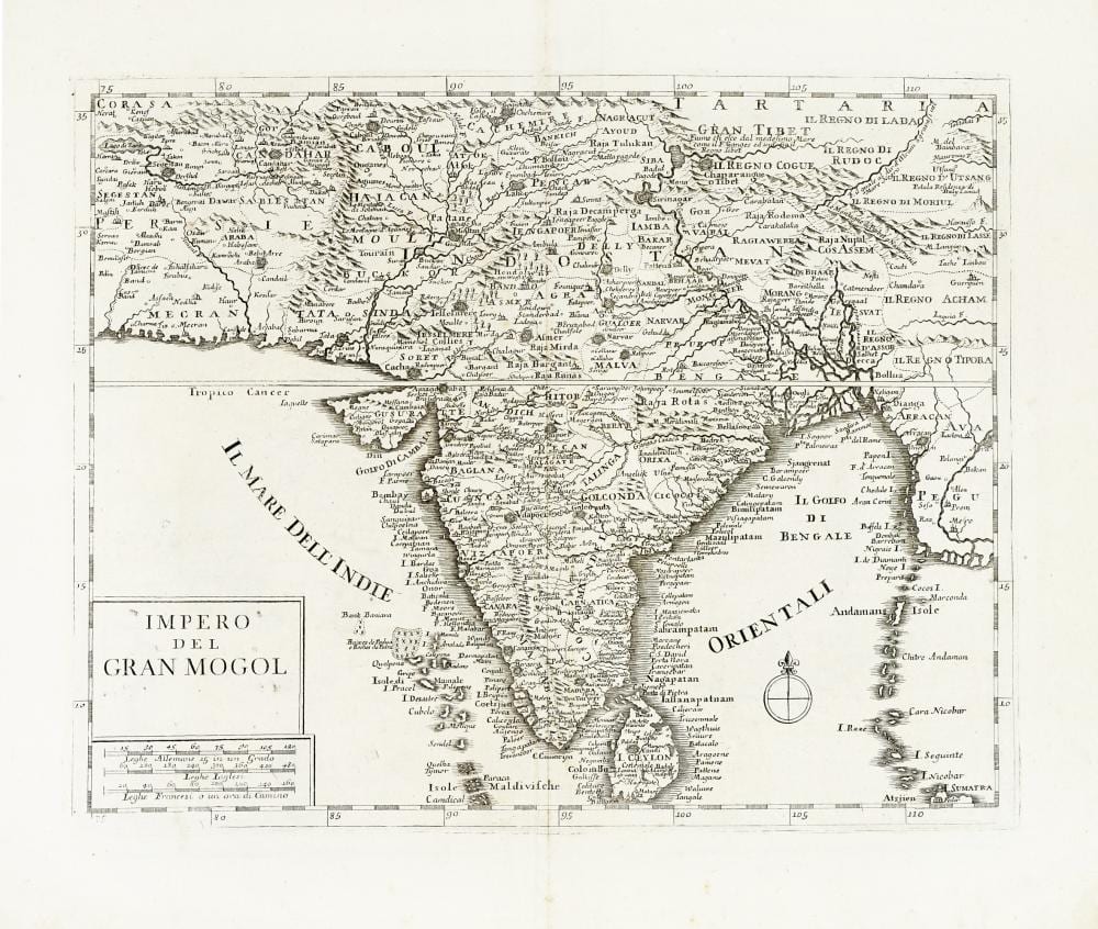 Guillaume De L'Isle comparable auction result: guillaume de l isle impero del gran mogol isola ceilon 1740