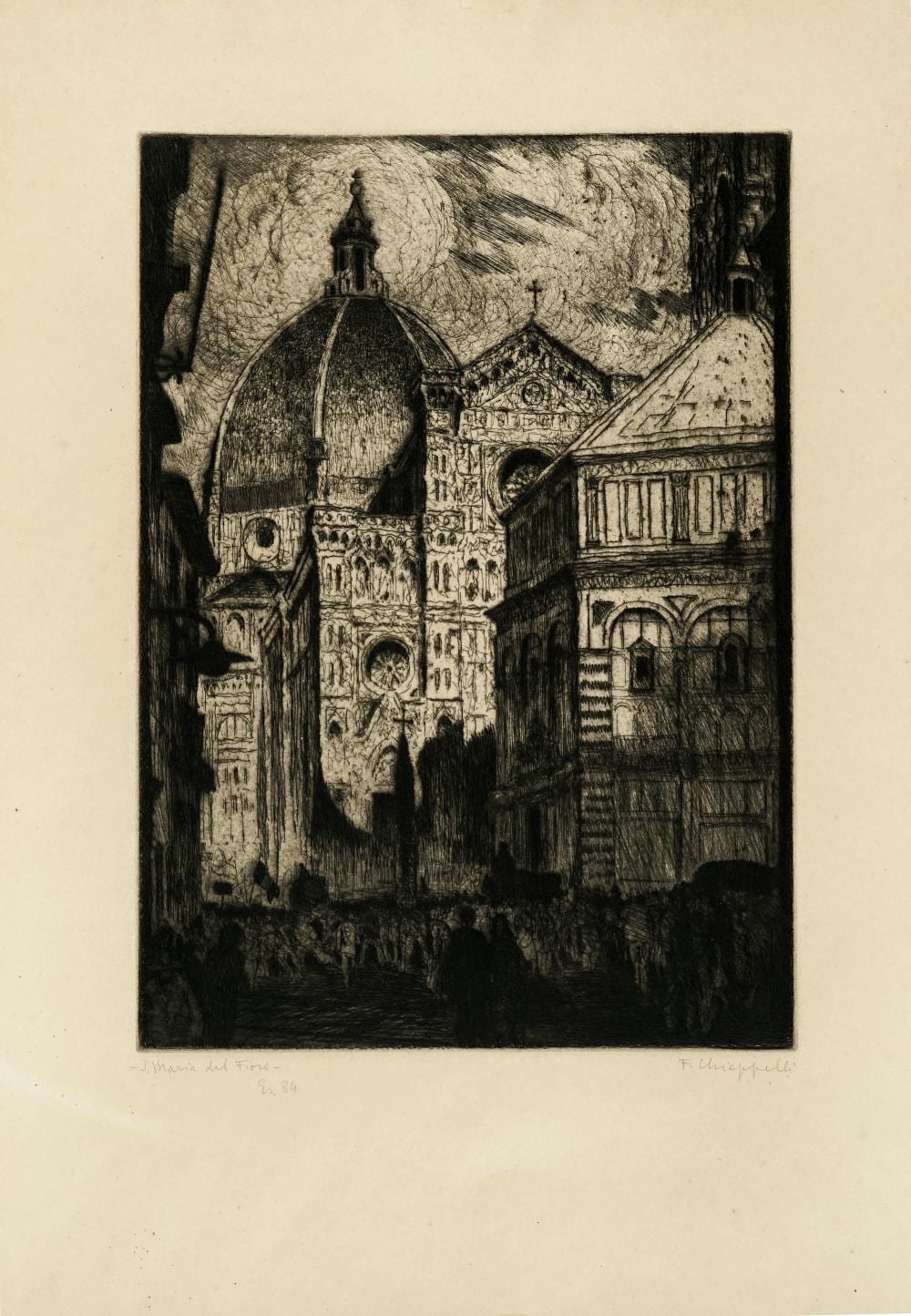 Francesco Chiappelli comparable auction result: francesco chiappelli lotto composto di 2 incisioni 1947