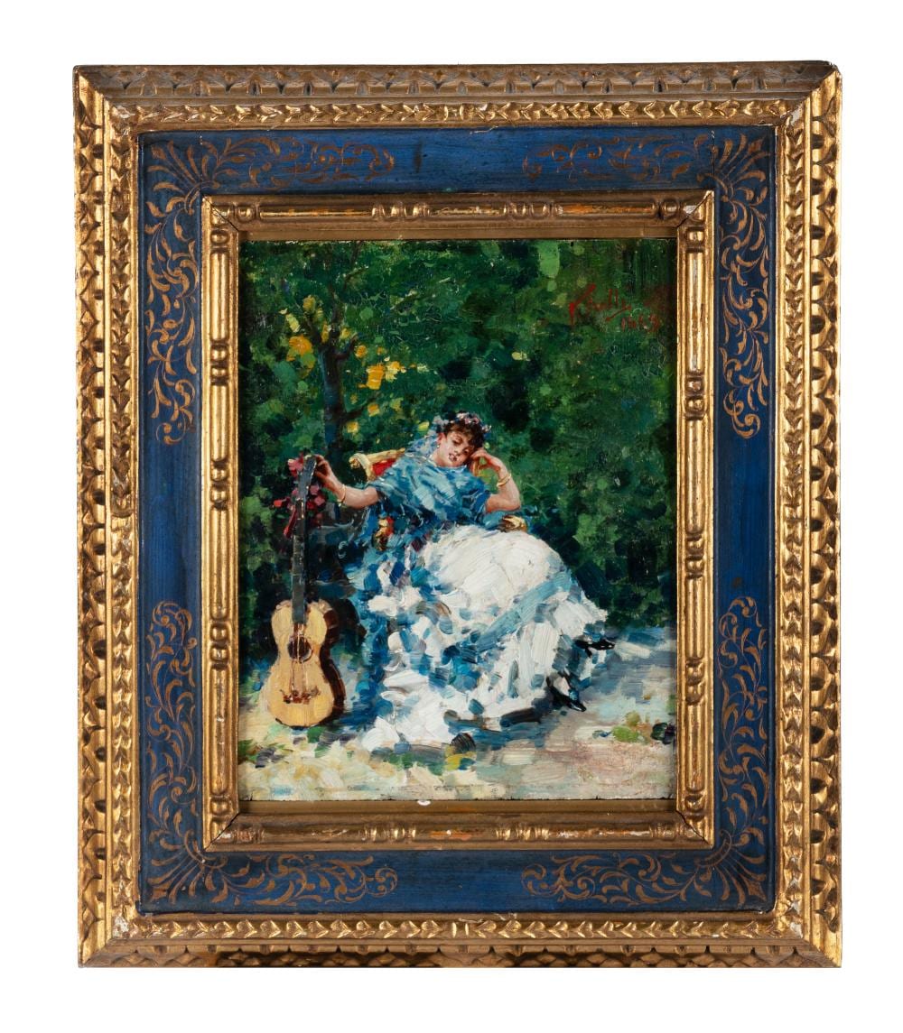 Vincenzo Irolli comparable auction result: vincenzo irolli dama con chitarra 1889
