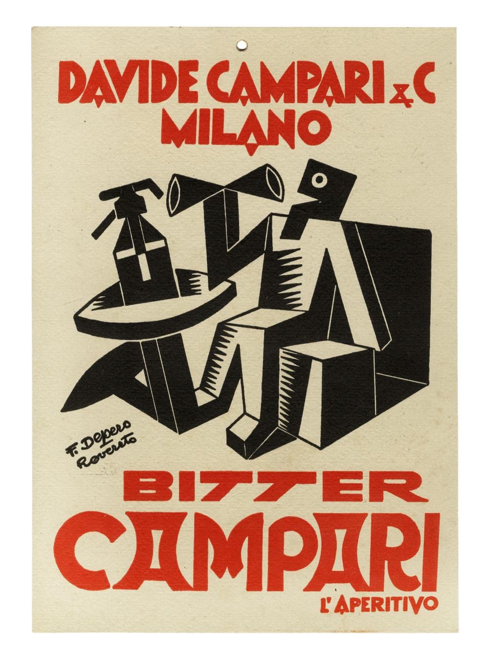 Fortunato Depero comparable auction result: fortunato depero bitter campari l aperitivo 1920