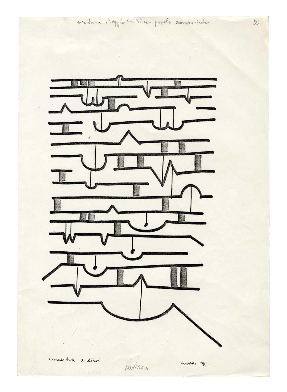 bruno munari incredibile a dirsi scrittura illeggibile di un popolo sconosciuto 1981 · GONNELLI CASA D'ASTE srl · 2026-05-21 Bruno Munari comparable auction result: bruno munari incredibile a dirsi scrittura illeggibile di un popolo sconosciuto 1981