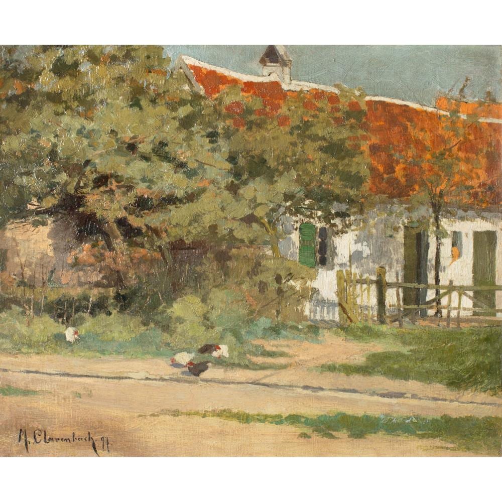 Max Clarenbach comparable auction result: max clarenbach 1880 1952 farmers cottage in bright sunshine 1897
