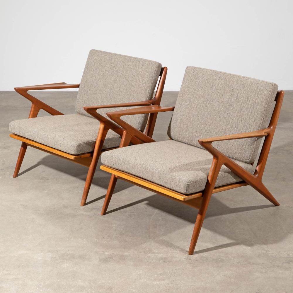 Poul Kristian Jupont comparable auction result: poul jensen 2 lounge chairs model z chair