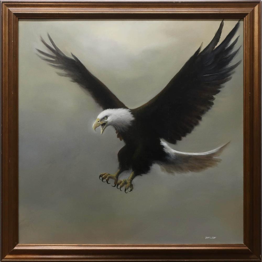 David Jean comparable auction result: david jean canadian b 1938 untitled eagle landing