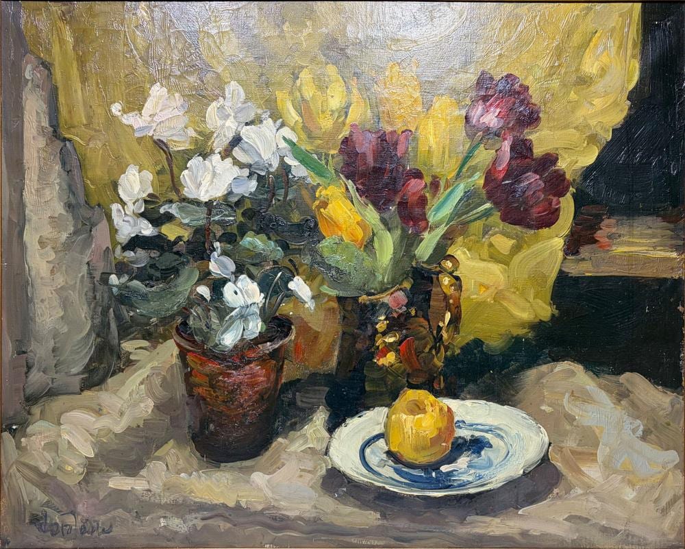 Mogens Vantore comparable auction result: mogens vantore danish b1895 still life oil canvas