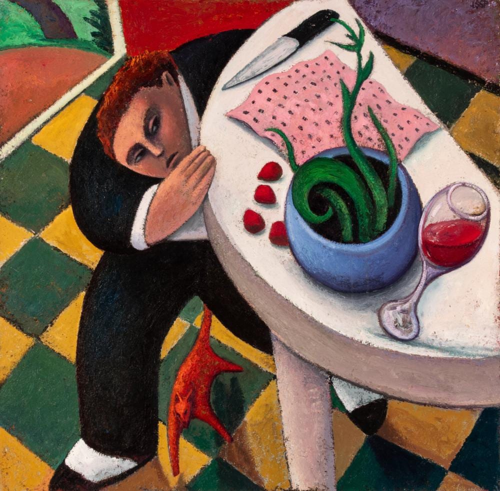 Robert Jessup comparable auction result: robert jessup american b 1952 stealing half the table 1985