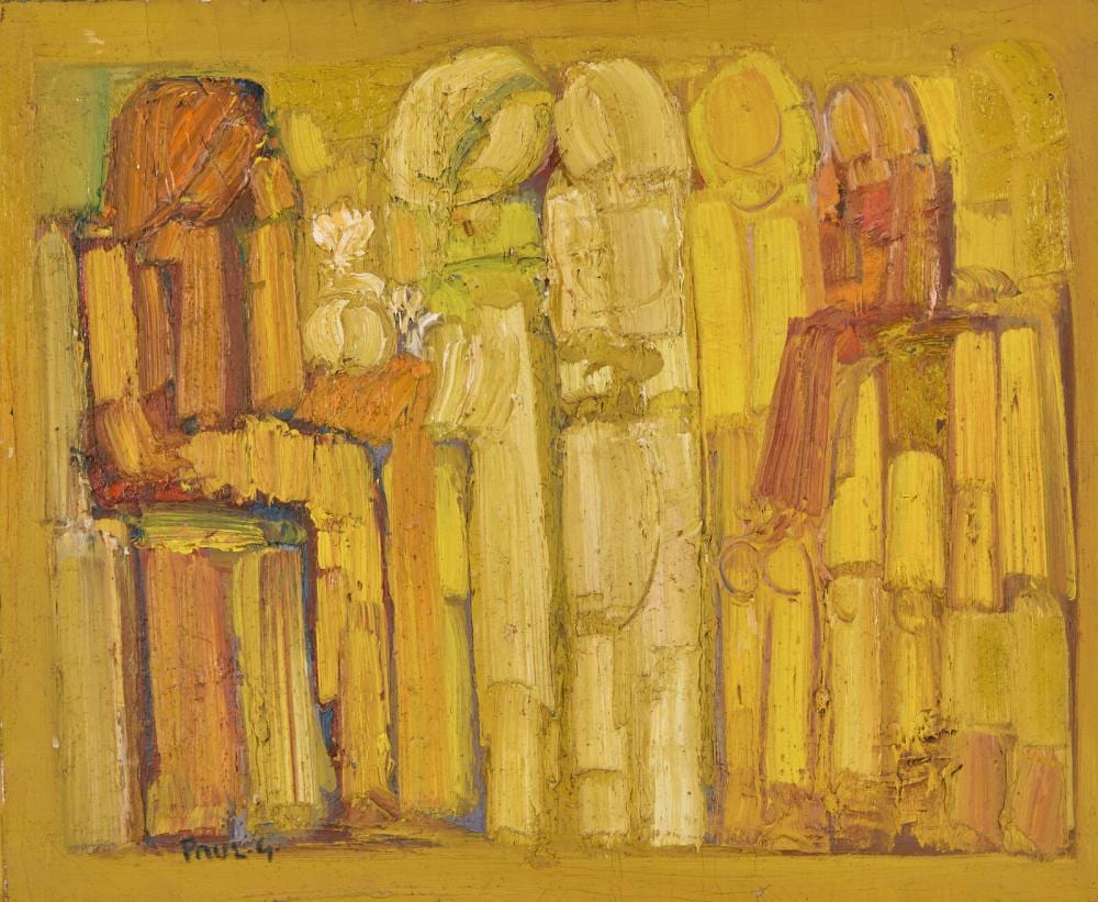 Paul Guiragossian comparable auction result: paul guiragossian lebanese 1926 1993 the gossip comm rages c 1962