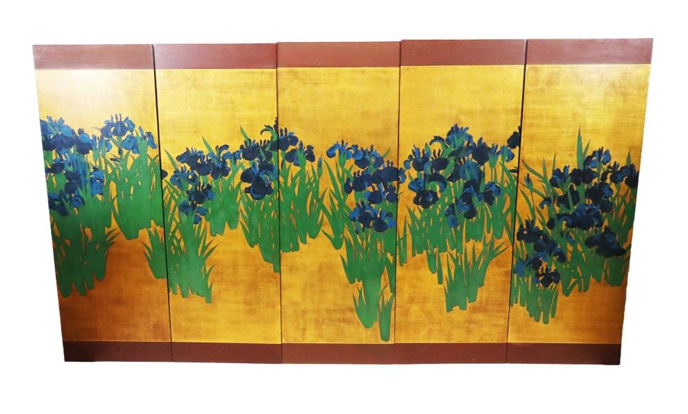 Ogata Korin comparable auction result: japanese five panel screen after ogata korin